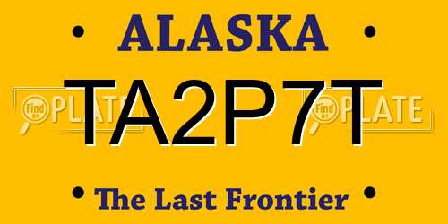 TA2P7T Alaska License Plate
