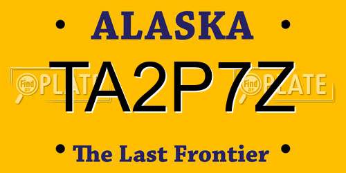 TA2P7Z Alaska License Plate