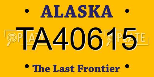 TA40615 Alaska License Plate