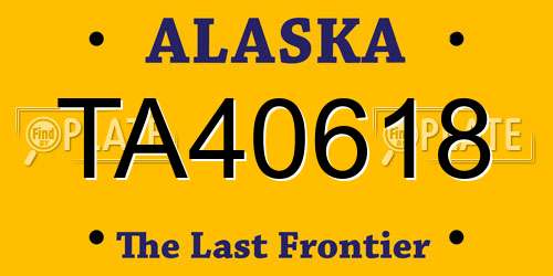 TA40618 Alaska License Plate