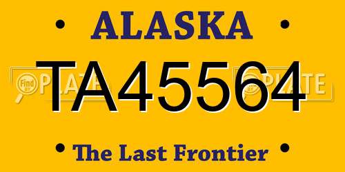 TA45564 Alaska License Plate