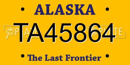 TA45864 Alaska License Plate