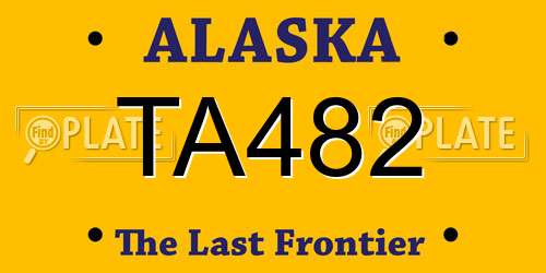 TA482 Alaska License Plate