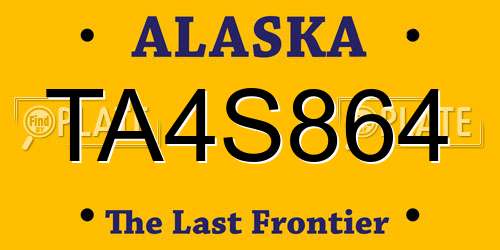 TA4S864 Alaska License Plate