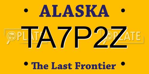 TA7P2Z Alaska License Plate