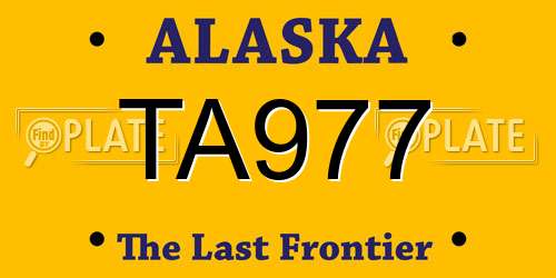 TA977 Alaska License Plate