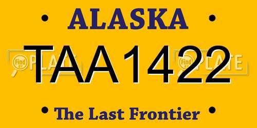 TAA1422 Alaska License Plate