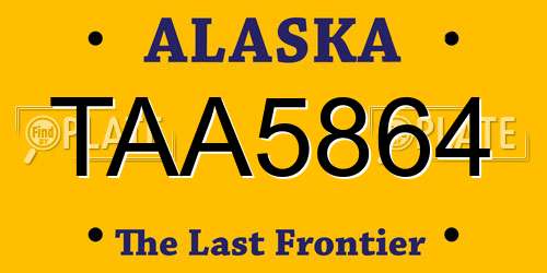 TAA5864 Alaska License Plate