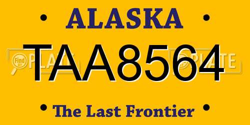 TAA8564 Alaska License Plate
