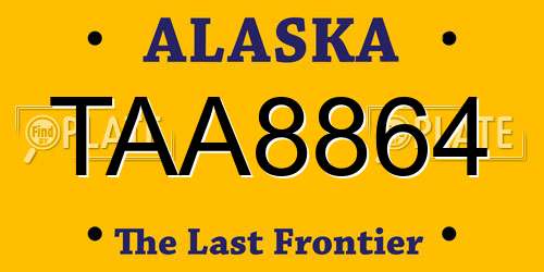 TAA8864 Alaska License Plate