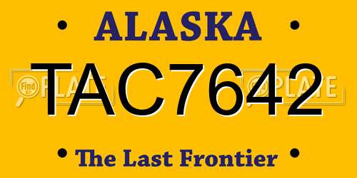 TAC7642 Alaska License Plate