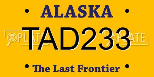 TAD233 Alaska License Plate