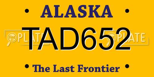 TAD652 Alaska License Plate