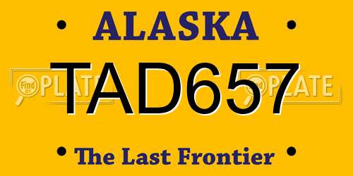 TAD657 Alaska License Plate