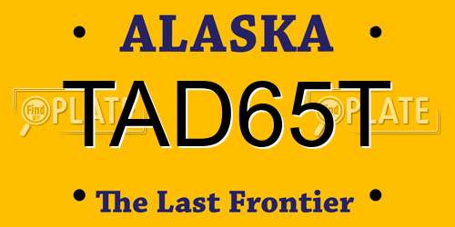 TAD65T Alaska License Plate