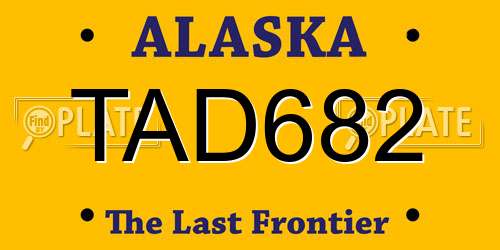 TAD682 Alaska License Plate