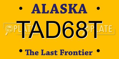 TAD68T Alaska License Plate
