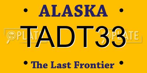 TADT33 Alaska License Plate