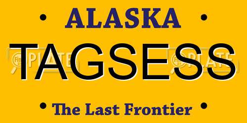 TAGSESS Alaska License Plate