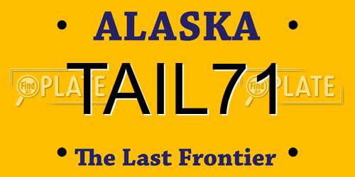 TAIL71 Alaska License Plate