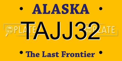 TAJJ32 Alaska License Plate