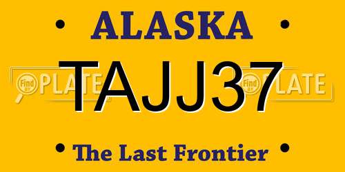 TAJJ37 Alaska License Plate