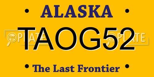 TAOG52 Alaska License Plate