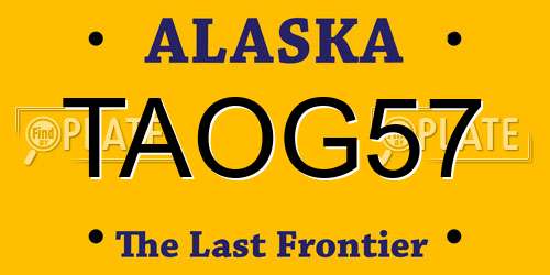 TAOG57 Alaska License Plate
