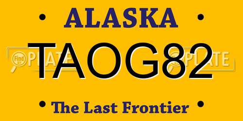 TAOG82 Alaska License Plate