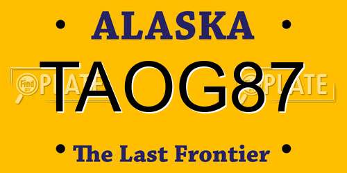 TAOG87 Alaska License Plate