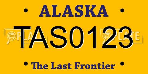 TAS0123 Alaska License Plate