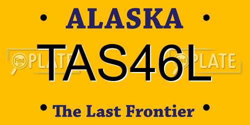 TAS46L Alaska License Plate