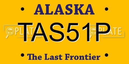 TAS51P Alaska License Plate