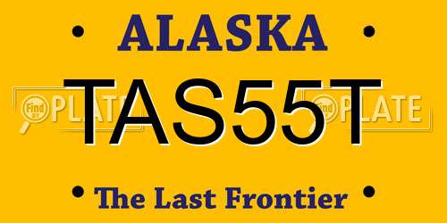 TAS55T Alaska License Plate
