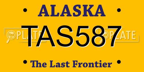 TAS587 Alaska License Plate