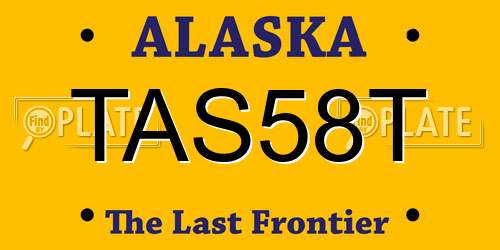 TAS58T Alaska License Plate
