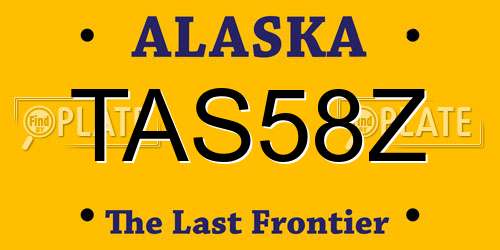 TAS58Z Alaska License Plate