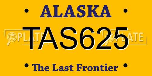 TAS625 Alaska License Plate