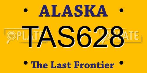 TAS628 Alaska License Plate
