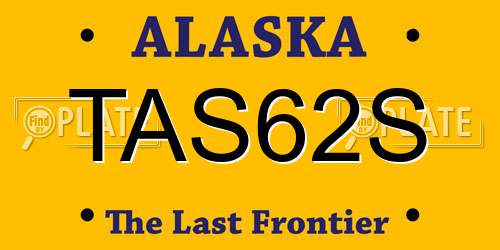 TAS62S Alaska License Plate