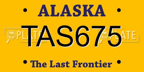 TAS675 Alaska License Plate