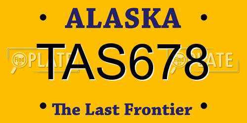 TAS678 Alaska License Plate
