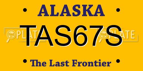 TAS67S Alaska License Plate