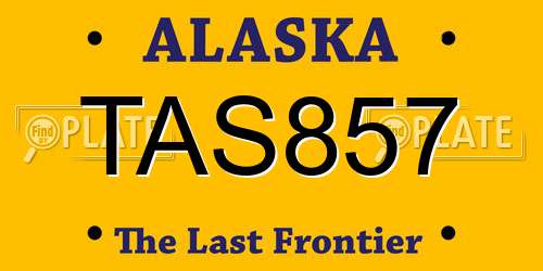 TAS857 Alaska License Plate