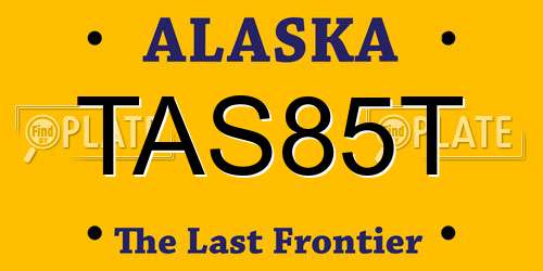 TAS85T Alaska License Plate