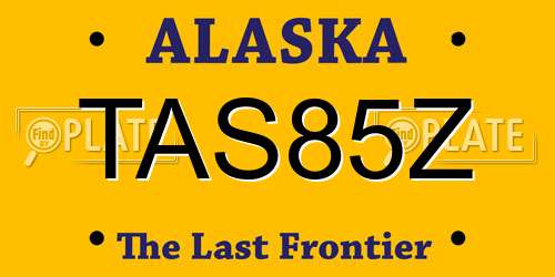 TAS85Z Alaska License Plate