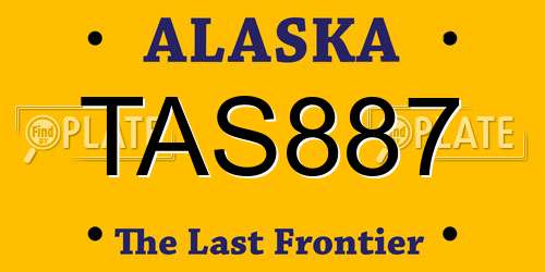 TAS887 Alaska License Plate