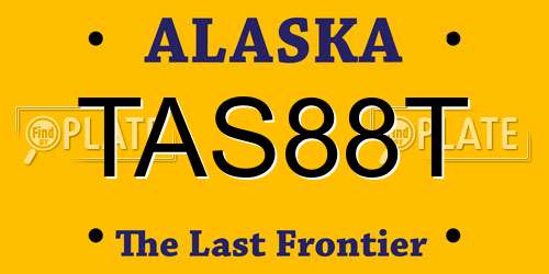 TAS88T Alaska License Plate