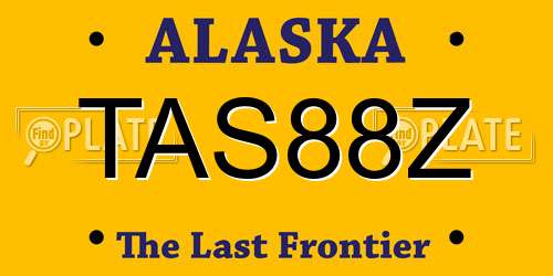 TAS88Z Alaska License Plate