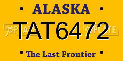 TAT6472 Alaska License Plate